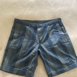 North Face shorts…blue & light blue checkered pattern